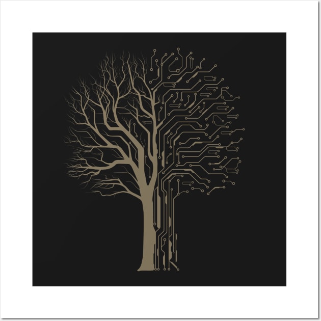 Digital Tree Wall Art by Tigr